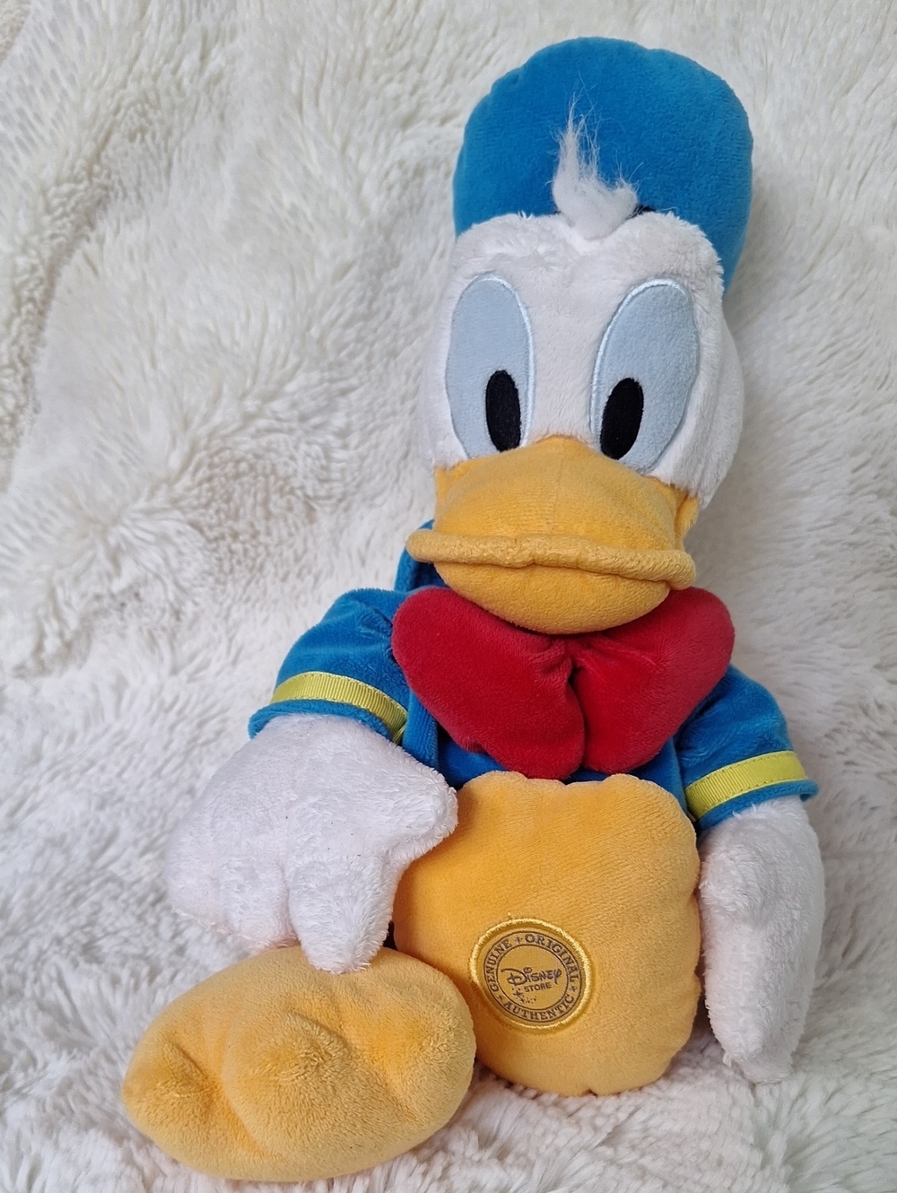Disney Donald Duck Plush Authentic Gold And Purple Seal - Picture 1 of 8